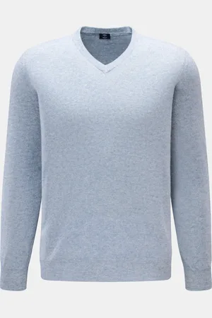 FEDELI Herren - V-Neck Pullover meliert
