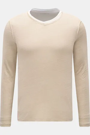 KIEFERMANN Herren - Leinen V-Neck Longsleeve 