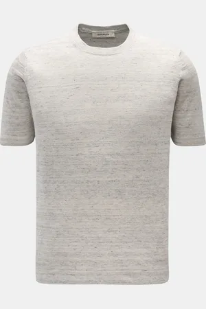 FILIPPO DE LAURENTIIS Herren - Feinstrick-Kurzarmpullover meliert