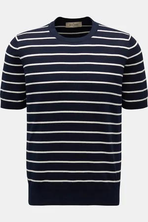 Gran Sasso Herren - Kurzarmpullover /offwhite gestreift