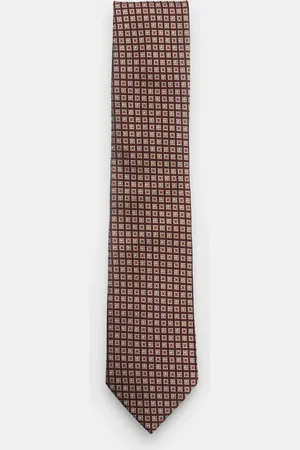 Ermenegildo Zegna Herren - Seidenkrawatte bordeaux/ /rot kariert