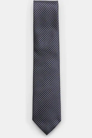 Ermenegildo Zegna Herren - Seidenkrawatte dunkelblau/schwarz/weiß gemustert