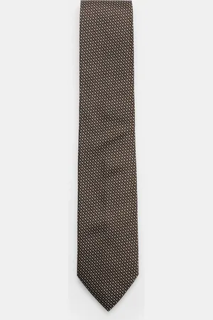 Ermenegildo Zegna Herren - Seidenkrawatte schwarz/ /offwhite gemustert