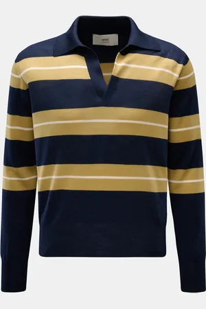 Ami Herren - Strickpolo navy/ gestreift