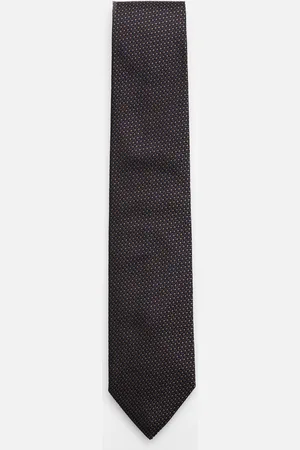 Ermenegildo Zegna Herren - Seidenkrawatte schwarz/braun/dunkelblau gemustert