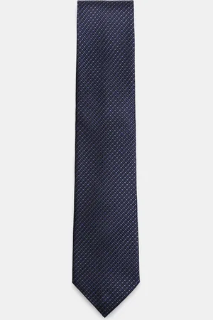 Ermenegildo Zegna Herren - Seidenkrawatte dunkelblau/schwarz gemustert