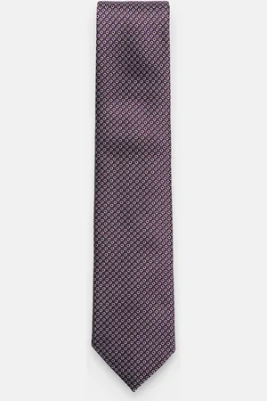 Ermenegildo Zegna Herren - Seidenkrawatte dunkelviolett/ /weiß gemustert