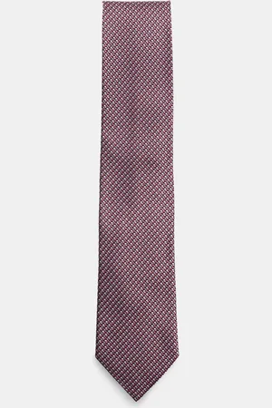 Ermenegildo Zegna Herren - Seidenkrawatte violett/schwarz/hellgrau gemustert