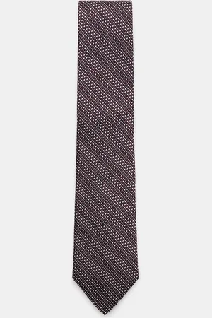 Ermenegildo Zegna Herren - Seidenkrawatte schwarz/violett/hellgrau gemustert