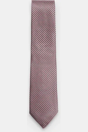 Ermenegildo Zegna Herren - Seidenkrawatte rosé/schwarz/hellgrau gemustert