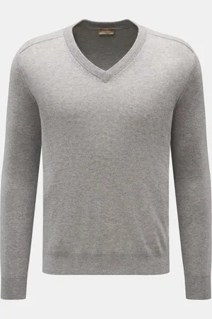 Cruciani Herren - Cashmere V-Neck Pullover meliert