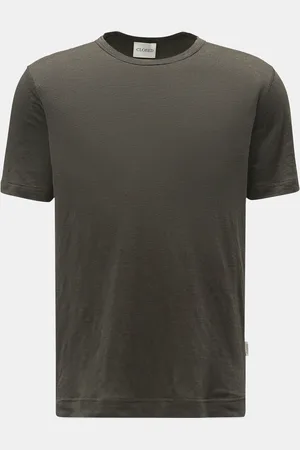 Closed Herren - Leinen Rundhals-T-Shirt meliert