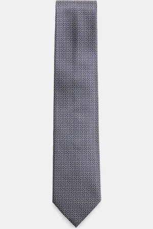 Ermenegildo Zegna Herren - Seidenkrawatte /schwarz/weiß gemustert