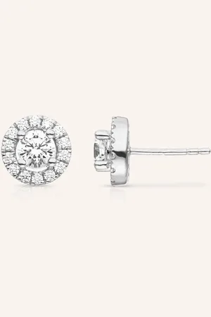 VEYNOU Ohrstecker CAMILLA aus 14 Karat Weißgold und 0,80ct. Diamanten