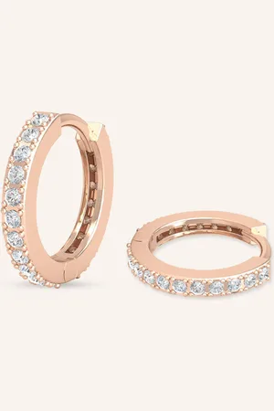 VEYNOU Creolen HUGGIES aus 14 Karat Roségold mit Diamanten