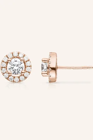 VEYNOU Ohrstecker CAMILLA aus 14 Karat Roségold und 0,80ct. Diamanten