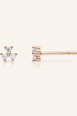 VEYNOU Ohrstecker FLEUR aus 14 Karat Roségold und 0,16ct. Diamanten