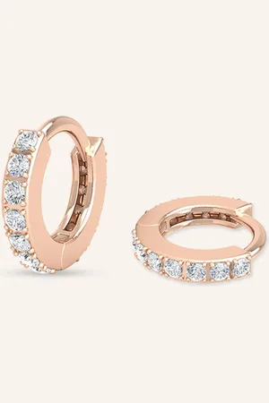 VEYNOU Creolen MINI HUGGIES aus 14 Karat Roségold und 0,33ct. Diamanten