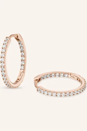 VEYNOU Creolen CLEO SMALL aus 14 Karat Roségold mit Diamanten