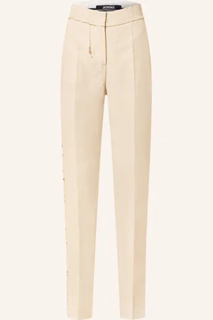 Jacquemus Hose LE PANTALON TIBAU BRODE mit Leinen