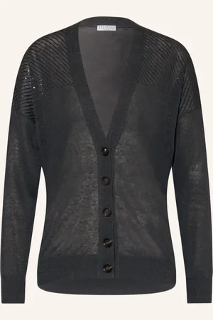 Brunello Cucinelli Strickjacke aus Leinen mit Pailletten