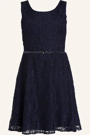 G.O.L. Spitzenkleid mit Schmucksteinbesatz und Stola