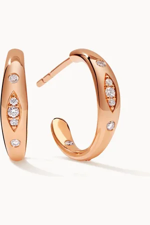 TAMARA COMOLLI Ohrringe OHRRINGE GYPSY HOOP SMALL aus 18 Karat Roségold mit Diamant Pavé