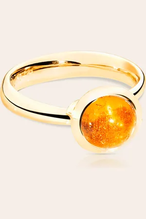 TAMARA COMOLLI Ring RING BOUTON SMALL MANDARIN GARNET aus 18K Gelbgold mit Mandarin Granat