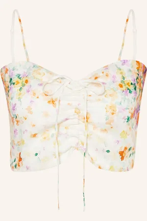 Mrs & HUGS Cropped-Top aus Leinen