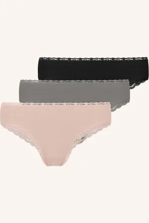 Snocks 3er-Pack Brazilian Slips mit Spitze