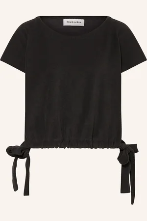 Black Palms Cropped-Shirt aus Frottee