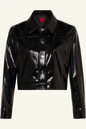 HUGO BOSS Cropped-Jacke AIOTA in Lederoptik