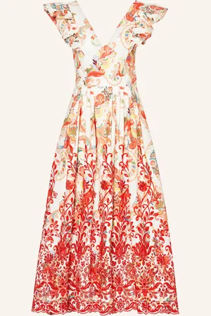Etro Kleid mit Volants und Lochspitze