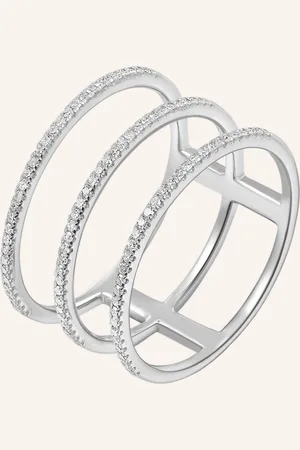 LEAF Ring TRIPLE aus 18 Karat Weißgold mit Diamanten