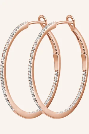 LEAF Creolen CIRCLE M aus 18 Karat Roségold mit Diamanten