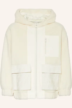Fendi Teddyfell-Jacke im Materialmix