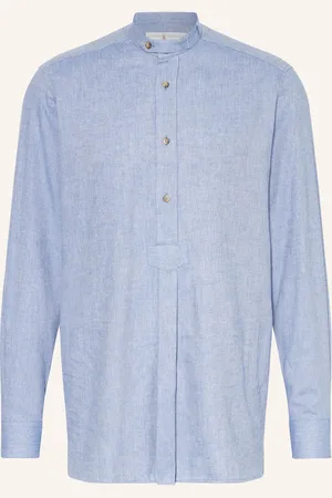 Johann & Johanna Trachtenhemd Comfort Fit aus Flanell mit Stehkragen