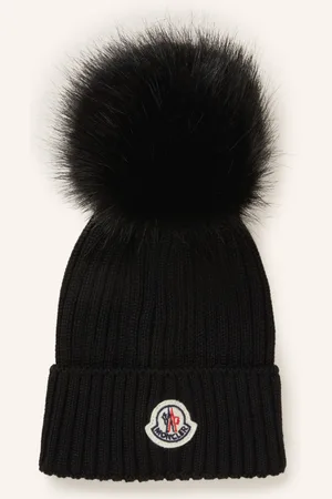 Moncler Mütze mit Kunstpelzbommel