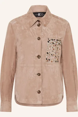 Luisa Cerano Lederjacke mit Schmucksteinen