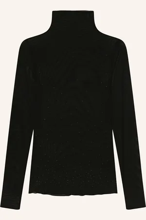 Luisa Cerano Longsleeve aus Mesh mit Schmucksteinen