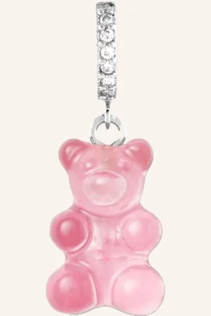 Crystal Haze Single-Ohrring BUBBLEGUM NOSTALGIA BEAR HOOP by GLAMBOU