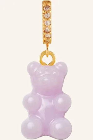 Crystal Haze Single-Ohrring LAVENDER NOSTALGIA BEAR HOOP by GLAMBOU