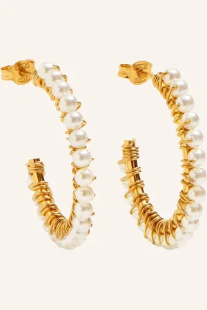 LOTT. gioielli Ohrhänger EARRING HOOP WITH PEARLS by GLAMBOU