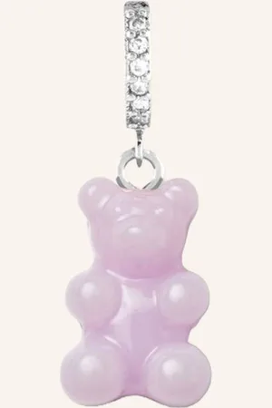 Crystal Haze Single-Ohrring LAVENDER NOSTALGIA BEAR HOOP by GLAMBOU