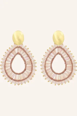 LOTT. gioielli Ohrringe MARUREEN OPEN DROP FLAT DOUBLE STONES OLD PINK by GLAMBOU