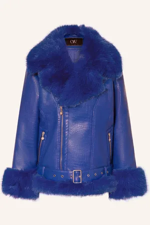 OW Jacke CROC in Lederoptik mit Kunstfell