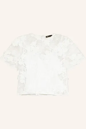 Maje Blusenshirt aus Spitze mit Schmucksteinen