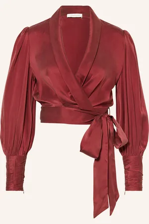 ZIMMERMANN Cropped-Wickelbluse aus Seide