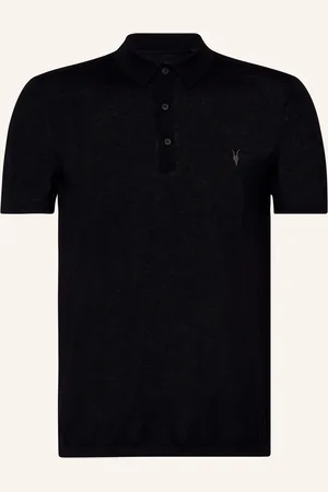 AllSaints Strick-Poloshirt MODE MERINO aus Merinowolle