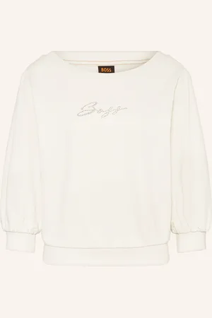 HUGO BOSS Sweatshirt EMAY mit 3/4-Arm und Schmucksteinen